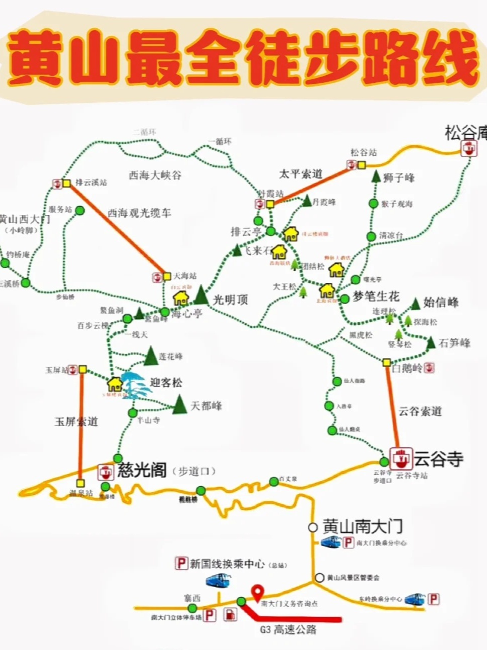 黃山一日游最佳路線攻略，黃山一日游精選路線攻略