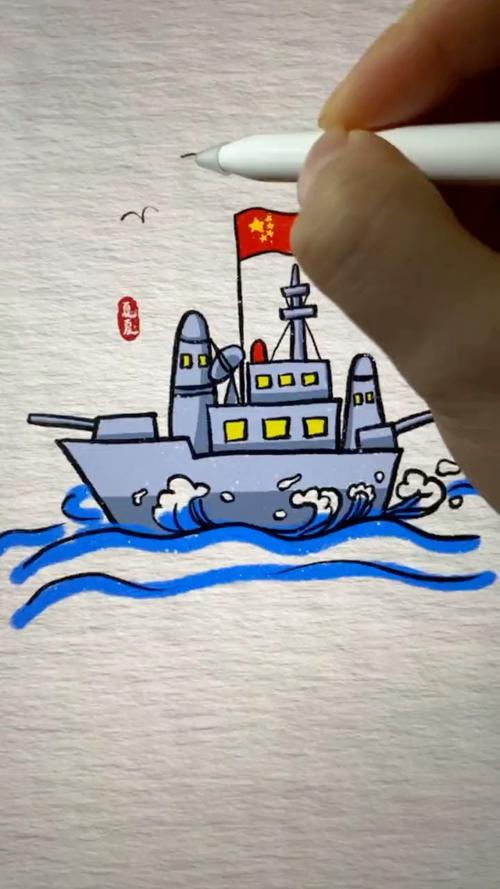 軍艦繪畫教程，一步步教你如何畫出逼真的軍艦，軍艦繪畫教程，一步步繪制逼真軍艦的指南